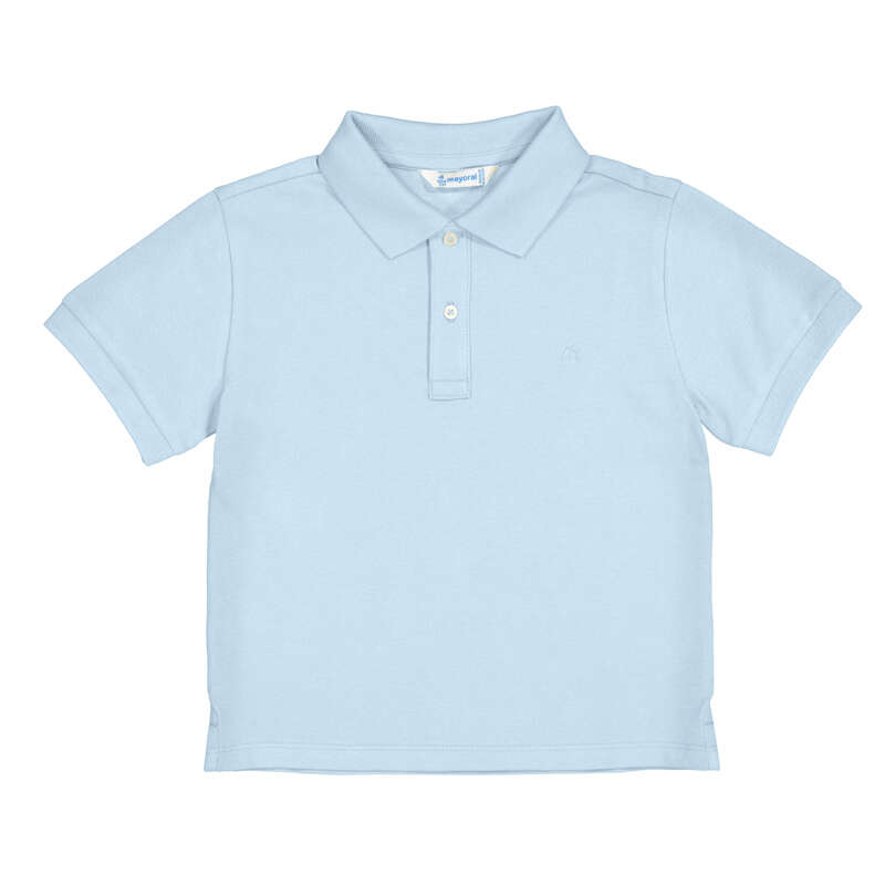 POLO CELESTE BASICO CON CUELLO